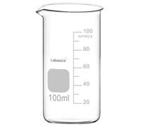 Labasics Bécher Haut en Verre, Bécher Haut Gradué en Verre Borosilicate avec Bec Verseur, Forme Griffin, 1 Pièce, 100 ml