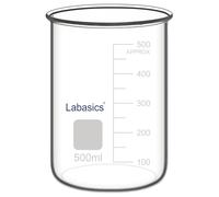 Labasics Bécher sans Bec en Verre Borosilicaté, Récipient de Réaction Anti-Fuite pour Mélange et Stockage en Laboratoire, 500 ml