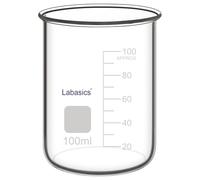 Labasics Bécher sans Bec en Verre Borosilicaté, Récipient de Réaction Anti-Fuite pour Mélange et Stockage en Laboratoire, 100 ml