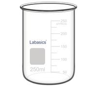 Labasics Bécher sans Bec en Verre Borosilicaté, Récipient de Réaction Anti-Fuite pour Mélange et Stockage en Laboratoire, 250 ml