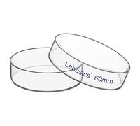 Labasics Boîte de Pétri avec Couvercle, Verre Borosilicate, Haute Transparence pour Utilisation en Laboratoire, Idéale pour les Expériences Scientifiques, Diamètre de 60 mm, Pack de 1