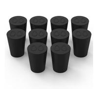 Labasics Bouchons en Caoutchouc Coniques 00#, 10 Pièces Bouchons Solides Noirs, Taille: 1,09 cm Bouteille, 1,50 cm Haut, 1,90 cm Longueur, pour un Scellement Hermétique de la Verrerie de Laboratoire