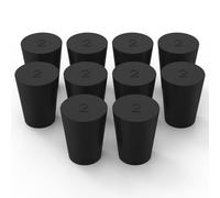 Labasics Bouchons en Caoutchouc Coniques 2#, 10 Pièces Bouchons Solides Noirs, Taille: 1,50 cm Bouteille, 2,10 cm Haut, 2,59 cm Longueur, pour un Scellement Hermétique de la Verrerie de Laboratoire