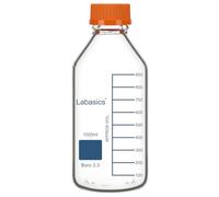 Labasics Bouteille de Stockage en Verre Borosilicaté avec Bouchon Orange GL45, pour Stockage de Laboratoire, 1 Pièce, 1000 ml