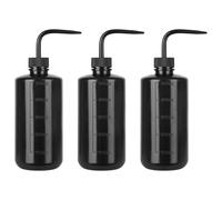 Labasics Bouteilles de Lavage Noires à Col Étroit, Bouteille de Rinçage Souple, pour Laboratoire Stockage et Distribution de Liquide, Lot de 3, 500 ml
