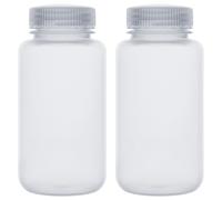 Labasics Bouteilles Réactives à Goulot Large (Lot de 2), Polypropylène, Résistantes aux Acides et Bases, Bouchon Étanche pour le Stockage de Solvants en Laboratoire, 250 ml
