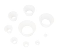Labasics Cônes d’Adaptation de Filtre, Durable Col Effilé Bouchon en Silicone Buchner Ensemble d’Adaptateurs pour Cônes de Flacons d’Entonnoir, Résistance à l’Usure Surface Lisse, Paquet de 9, Blanc
