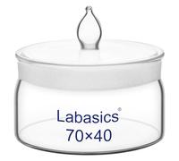 Labasics Flacon de Pesée en Verre Borosilicaté, Diamètre 70 mm, Hauteur 40 mm, avec Bouchon en Verre Taillé, Large Ouverture pour Laboratoire