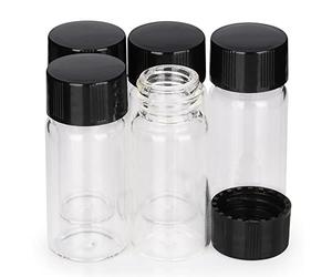 Labasics Flacons Échantillons en Verre Transparent avec Bouchon à Vis, Flacon pour Prélèvement Liquide Flacon Réactif avec Fermeture à Vis, 10 ml, Lot de 10