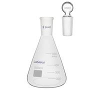 Labasics Flasque Erlenmeyer en Verre Borosilicaté avec Bouchon à Joint 24/40, Flasque Conique pour Mélange et Stockage de Réactifs de Laboratoire, 500 ml