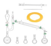 Labasics Kit de Distillation 500 ml, Appareil de Distillation en Verre Borosilicaté pour Extraction, 24/40, Verrerie de Laboratoire