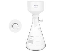 Labasics Kit Entonnoir Büchner en Porcelaine O.D. 100 mm avec Ballon Filtrant en Verre Borosilicaté 1 L et Adaptateur en Caoutchouc, pour Filtration sous Vide en Laboratoire