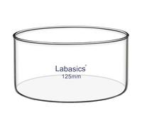 Labasics Plat à Cristallisation sans Bec, Fond Plat en Verre Borosilicaté Épais sans Bec pour Cristallisation et Évaporation en Verrerie de Laboratoire, Diamètre Extérieur 125 mm, 500 ml