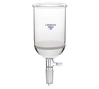 Labasics Verre Borosilicaté Entonnoir Filtre Buchner avec Fritte Médium (G2), 95mm I.D, 120mm Profondeur, Buchner Filtering Funnel avec Joint Standard 24/40 et Tubulation Dentelée Sous Vide (500ml)