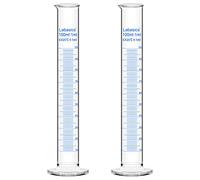 Labasics Verre Cylindre Gradué (2-Paquet) 100 ml, Graduated Cylindre en Verre Borosilicaté Cylinder de Mesure Éprouvettes Cylindriques