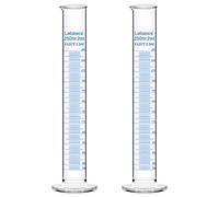 Labasics Verre Cylindre Gradué (2-Paquet) 250 ml, Graduated Cylindre en Verre Borosilicaté Cylinder de Mesure Éprouvettes Cylindriques