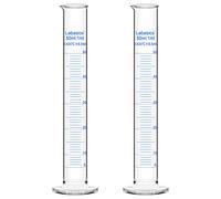 Labasics Verre Cylindre Gradué (2-Paquet) 50 ml, Graduated Cylindre en Verre Borosilicaté Cylinder de Mesure Éprouvettes Cylindriques