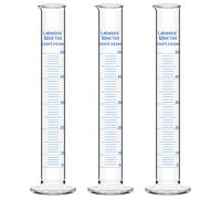 Labasics Verre Cylindre Gradué (3-Paquet) 50 ml, Graduated Cylindre en Verre Borosilicaté Cylinder de Mesure Éprouvettes Cylindriques