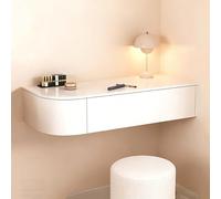 Labasuan Coiffeuse Murale Suspendue, Coiffeuse d'angle Blanche avec Rangement, entièrement assemblée, Gain de Place, idéale pour la Chambre, utilisable comme Bureau ou Table(Right-Mount)