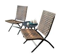 Labasuan Ensemble Bistro 3 pièces pour terrasse, Balcon, terrasse, Piscine, Jardin, terrasse, Bistro Pliable avec Salon de Jardin, Table d'appoint et Table Basse