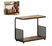 Labasuan Étagère de comptoir à 2 Niveaux, Organisateur d'accessoires de Bar à café avec Panneau grillagé, Rangement de comptoir pour cafetière, Tasses, épices et ustensiles