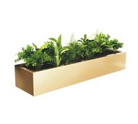 Labasuan Grandes jardinières en métal, jardinières avec Crochet, jardinière Suspendue pour Balustrade, Support rectangulaire pour Plantes d'intérieur et d'extérieur(Gold)