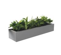 Labasuan Grandes jardinières en métal, jardinières avec Crochet, jardinière Suspendue pour Balustrade, Support rectangulaire pour Plantes d'intérieur et d'extérieur(Dark Grey)