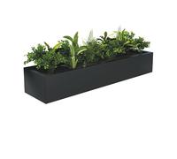 Labasuan Grandes jardinières en métal, jardinières avec Crochet, jardinière Suspendue pour Balustrade, Support rectangulaire pour Plantes d'intérieur et d'extérieur(Brown)