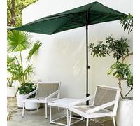 Labasuan Half Rectangle Umbrella Outdoor Patio, Patio Half Umbrella, Half Round Base Included, Quality Polyester Umbrella Outdoor Umbrella for Wall, Balcony, Garden, Deck, Café
