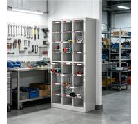 Labasuan Meuble de Rangement pour pièces à 24 tiroirs, Organisateur de quincaillerie Robuste en Acier avec Grands tiroirs, Meuble Industriel à tiroirs pour vis, boulons et Accessoires(Clear)