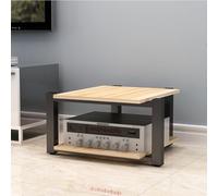 Labasuan Meuble TV 2/3/4 Niveaux pour Composants Audio et vidéo, étagère de Rangement Universelle pour récepteur, Platine Vinyle, Consoles de Jeux, Indispensable pour Votre(Natural,2 Tier)
