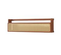 Labasuan Porte-revues Mural en Bois avec Grille en rotin synthétique, bibliothèque Suspendue, Organiseur de courrier Moderne, pour entrée, Bureau, Salon, Salle d'attente(90cm)