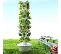 Labasuan Système de Culture hydroponique à 9 Niveaux, Tour de Jardin hydroponique d'intérieur/extérieur avec réservoir d'eau et Pompe, kit de système Vertical, pour Herbes aromatiques, Fruits