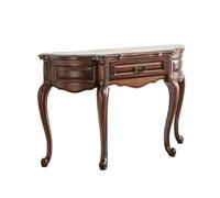 Labasuan Table Console Demi-Lune, Table d'appoint en Bois Massif avec tiroir sculpté à la Main, Style Vintage et Traditionnel, idéale pour Le Salon, l'entrée ou Le Couloir