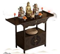 Labasuan Table d'autel pour sanctuaire Spirituel personnelle de méditation avec Rangement, Armoire Pooja, Table d'offrande sur piédestal Chinoise