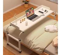 Labasuan Table de lit réglable, Table de lit Mobile à roulettes, idéale pour Prendre Le Petit-déjeuner, Travailler et étudier au lit(55in)