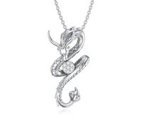 LABBAO Chaîne dragon diamant pour femme en argent sterling 925 avec pendentif dragon avec diamant de laboratoire cadeau