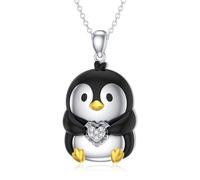 LABBAO Chaîne pingouin diamant pour femme en argent sterling 925 avec pendentif en forme de pingouin avec diamant de laboratoire cadeau