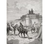 L'abbé de Citeaux Arnaud Amalric et l'armée des croisés à la périphérie de Béziers avant le massacre à Béziers le 22 juillet 1209 lors de la croisade des Albigeois ou de la croisade cathare. Amalric