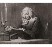 L'abbé Jean-Jacques Huber 1699-1747. D'après une œuvre du portraitiste rococo français Maurice Quentin de La Tour (1704-1788). De La Tour publié en 1920. Poster imprimé par Ken Welsh (15 x 12)