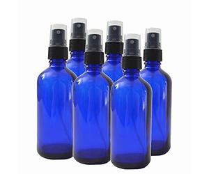 LABBOX Flacons en Verre Bleu 100 ml avec Vaporisateur - Lot de 6 | Bouteilles Rechargeables pour Huiles Essentielles, Parfum, Cosmétique | Protection UV | Atomiseur Fin & Étanche - VEN100BL