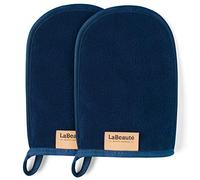 LaBeauté gant de toilette démaquillant (2 pièces) - Démaquillant et nettoyant visage - Lingettes démaquillantes lavables et réutilisables (20 x 13 cm cm, bleu marine)