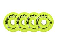 Labeda Lot de 4 roues de roller hockey Gripper Crossover Medium 80A Jaune 72 mm