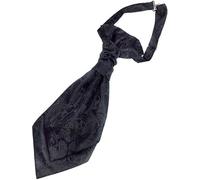 LABEL-CRAVATE Lavallière noire déjà nouée, motifs discrets, finitions main