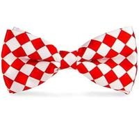 LABEL-CRAVATE marque Noeud papillon enfant déjà noué rouge et blanc, carreaux losanges, finitions main