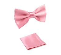 LABEL-CRAVATE Noeud-papillon rose déjà noué et pochette mouchoir de costume rose, finitions main Taille unique