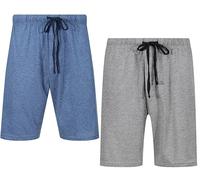 Label Cutters Lot de 2 shorts de pyjama pour homme avec poches Tailles S à 5XL, Hanes Lot de 2 shorts Gris et bleu, M