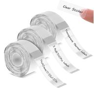 Label Maker Tape 3 Rolls 1.5 x 4 cm Transparent Thermal Labels Suitable for Home/School/Office-Price Rating and Labelling Labels