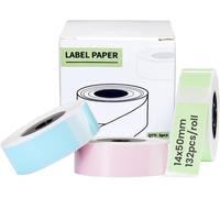 Label Maker Tape Thermal Paper Labels for Office,Home,Kitchen,Storage (Blue+Green+Pink,50*14mm)