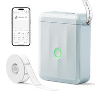 Label Printer,Mini Bluetooth D110_M Label Maker,Portable Sticker Label Maker,Print Width 15mm,Compatible with iOS Android Home Office Blue